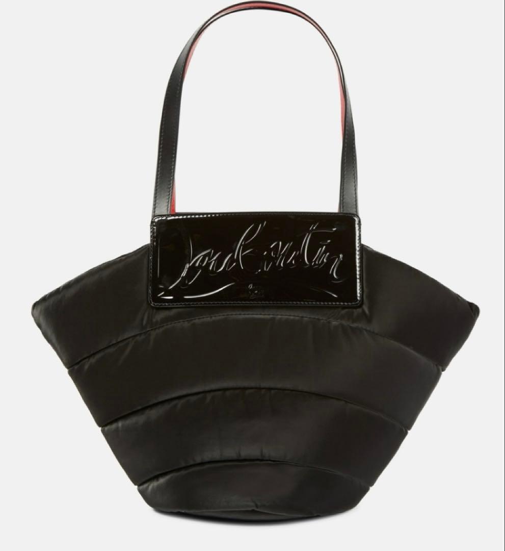 Christian Louboutin Loubishore Velvet Tote Bag Black Italy Limited #QY8KSK