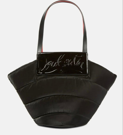 Christian Louboutin Loubishore Velvet Tote Bag Black Italy Limited #QY8KSK
