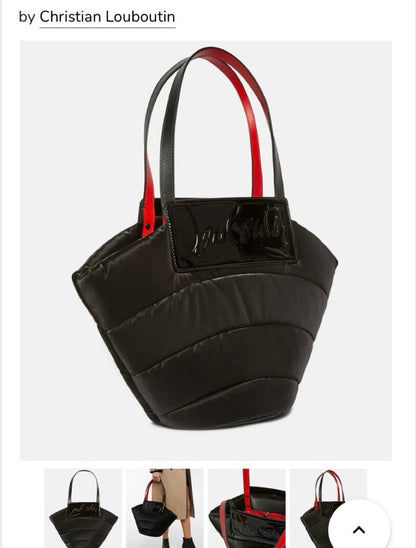 Christian Louboutin Loubishore Velvet Tote Bag Black Italy Limited #QY8KSK