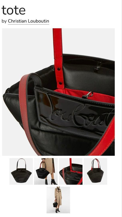 Christian Louboutin Loubishore Velvet Tote Bag Black Italy Limited #QY8KSK