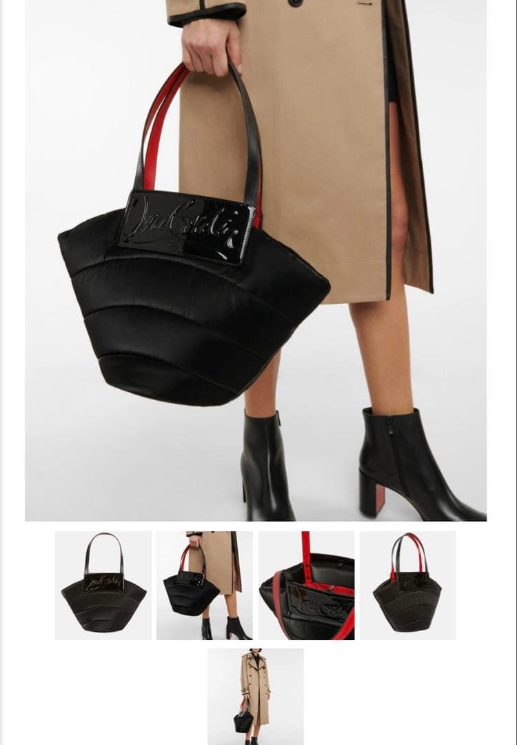Christian Louboutin Loubishore Velvet Tote Bag Black Italy Limited #QY8KSK