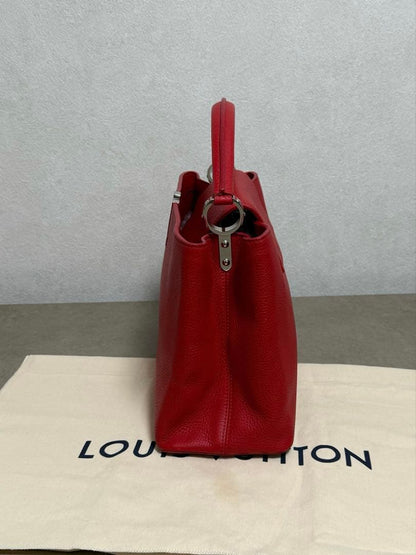 LOUIS VUITTON Capucines MM Coquelicot Red Leather Bag #QY7AOH