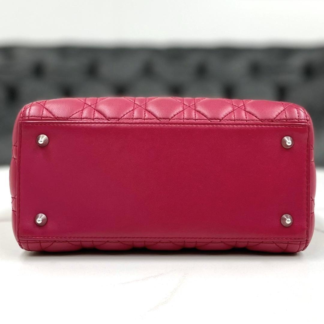 Christian Dior Lady Dior Wine Red Lambskin 2-Way Bag W24cm #QYDYSS