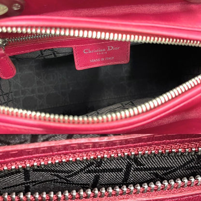 Christian Dior Lady Dior Wine Red Lambskin 2-Way Bag W24cm #QYDYSS