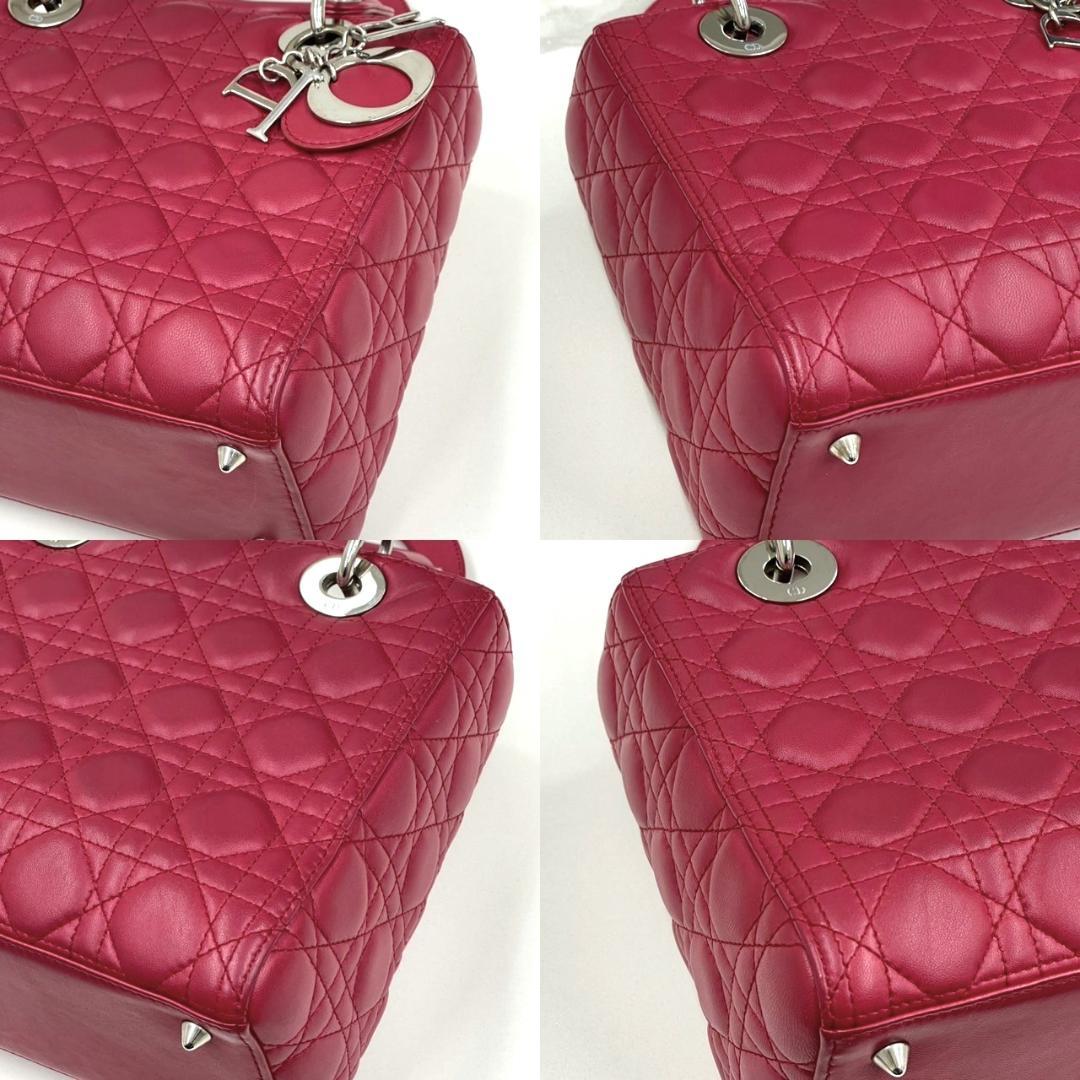 Christian Dior Lady Dior Wine Red Lambskin 2-Way Bag W24cm #QYDYSS