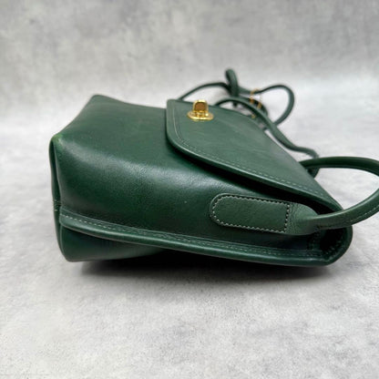 COACH Old Coach Shoulder Bag, Made in USA, Green Leather #QYIGAN