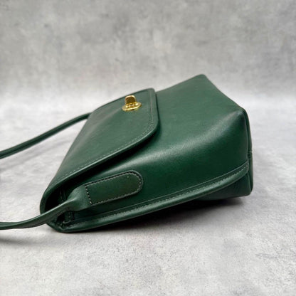 COACH Old Coach Shoulder Bag, Made in USA, Green Leather #QYIGAN