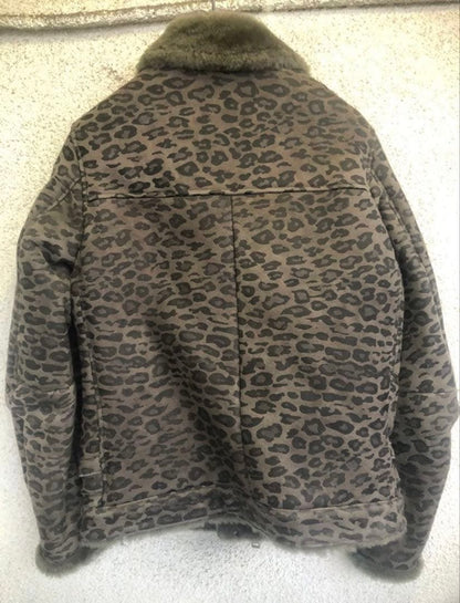 Undercover 2008AW Leopard Print Mouton Rider's Jacket, Size 2 #QYI7XA