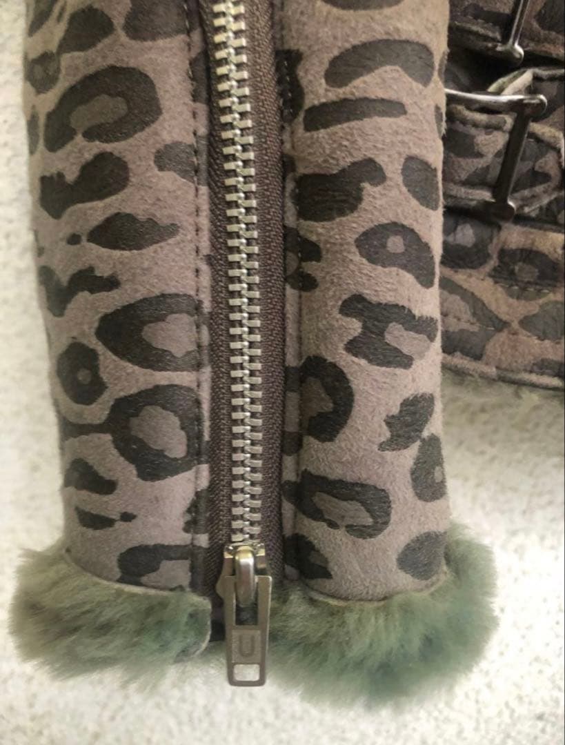 Undercover 2008AW Leopard Print Mouton Rider's Jacket, Size 2 #QYI7XA