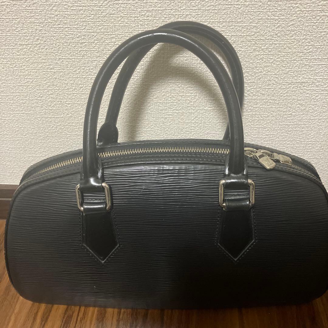 LOUIS VUITTON Epi Jasmin Handbag Black Leather Double Handle Zipper #QY1I7V