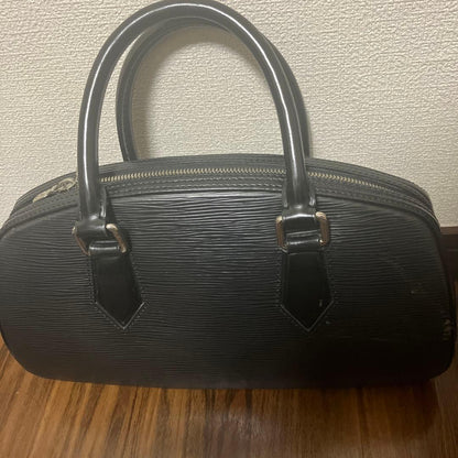 LOUIS VUITTON Epi Jasmin Handbag Black Leather Double Handle Zipper #QY1I7V