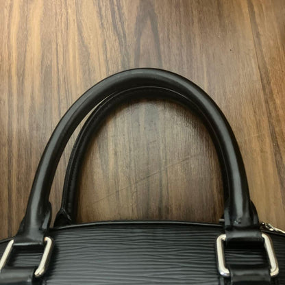 LOUIS VUITTON Epi Jasmin Handbag Black Leather Double Handle Zipper #QY1I7V