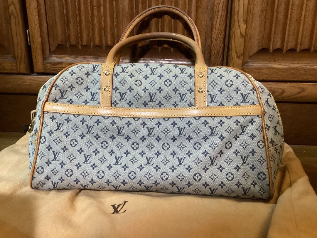 LOUIS VUITTON Monogram Mini Handbag Brown Canvas W35 H20 Dust Bag From J #QY7R94