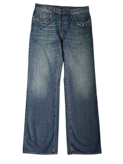 SS26 Gucci Demna Horsebit Washed Denim #QY60EB