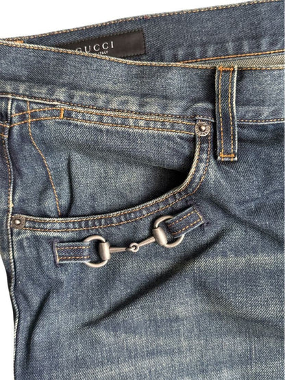SS26 Gucci Demna Horsebit Washed Denim #QY60EB