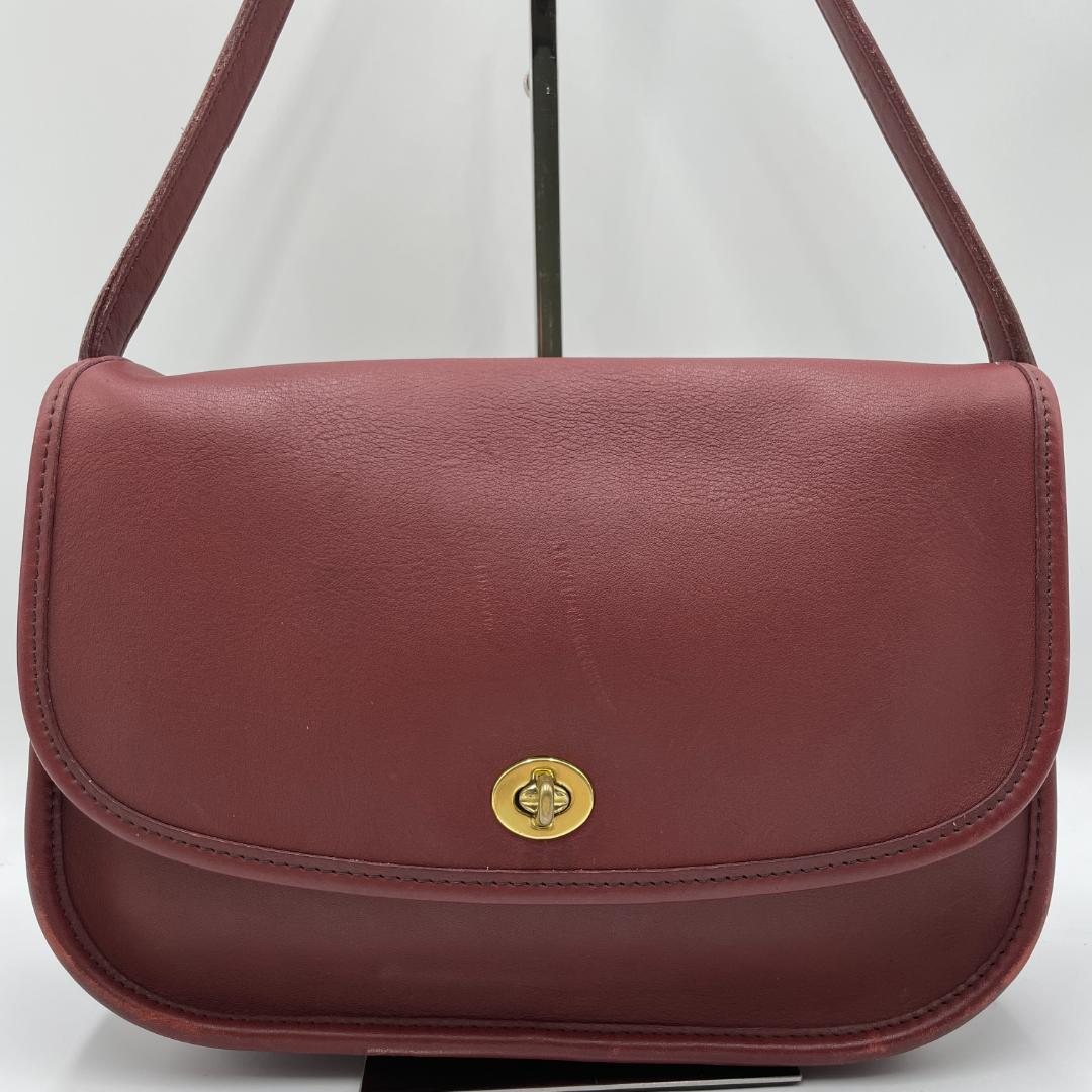 COACH Shoulder Bag, Leather, Red, Old Coach #QYBT1I