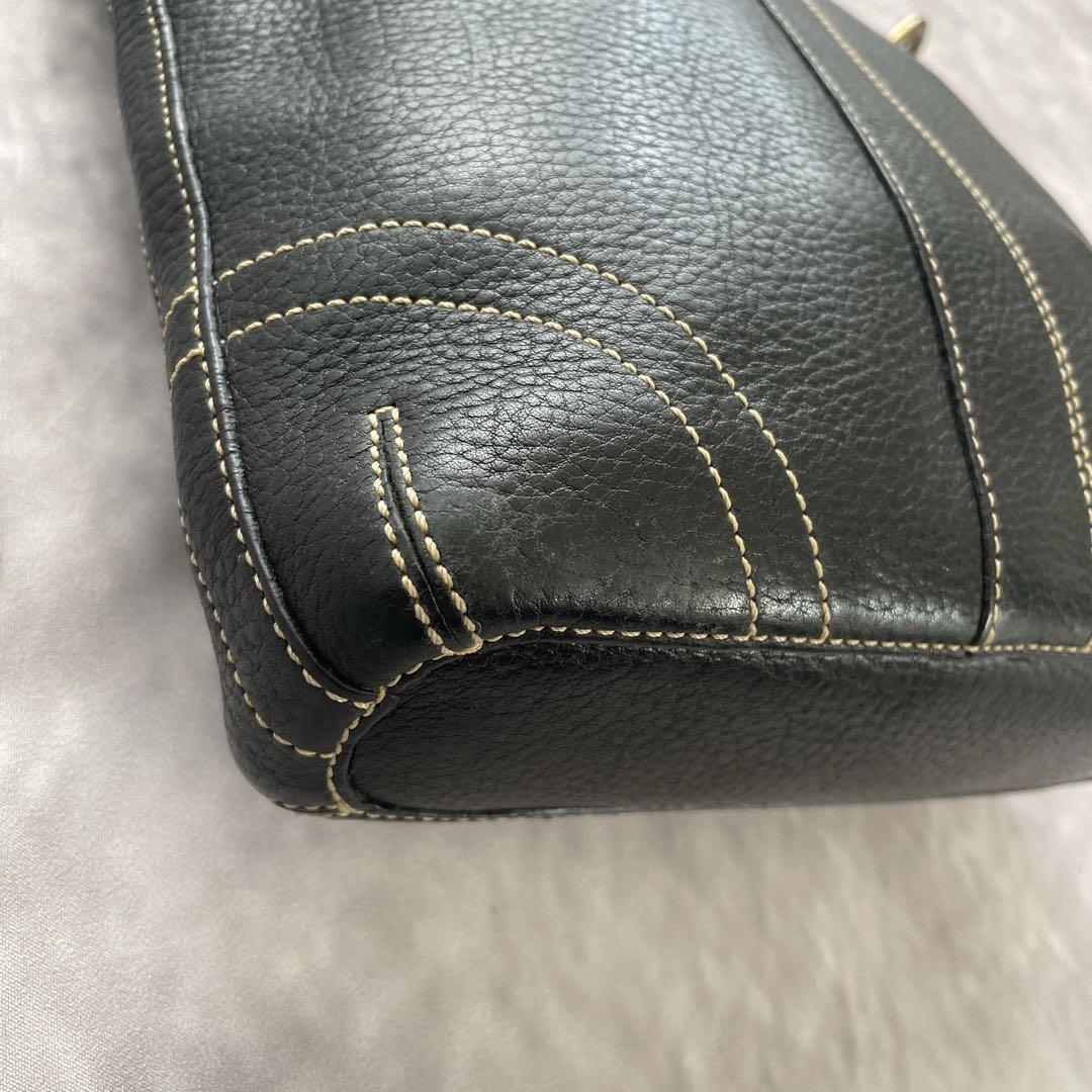 OLD coach shoulder bag black leather y2k #QY6897