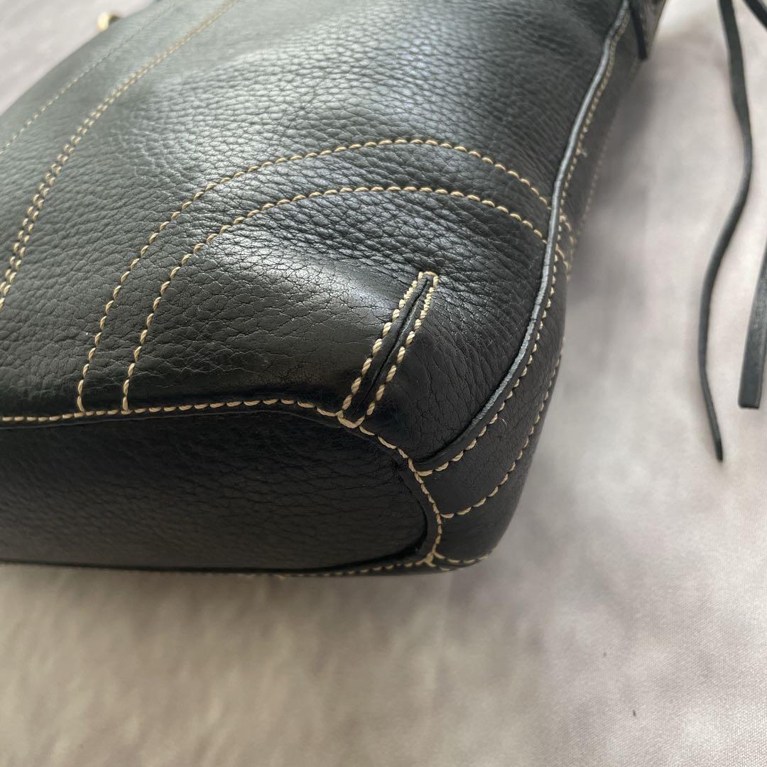 OLD coach shoulder bag black leather y2k #QY6897