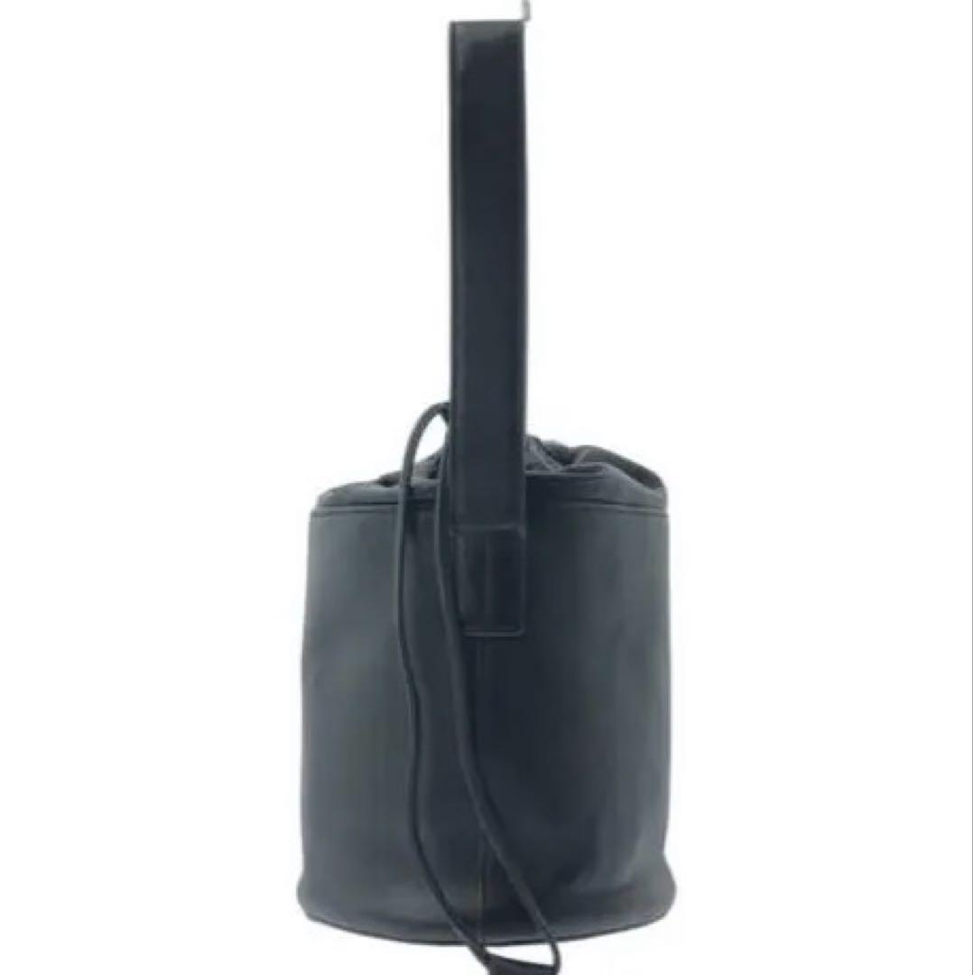 JIL SANDER Drawstring Leather Bucket Bag Black Mint #QYGCNN