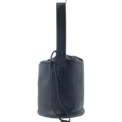 JIL SANDER Drawstring Leather Bucket Bag Black Mint #QYGCNN