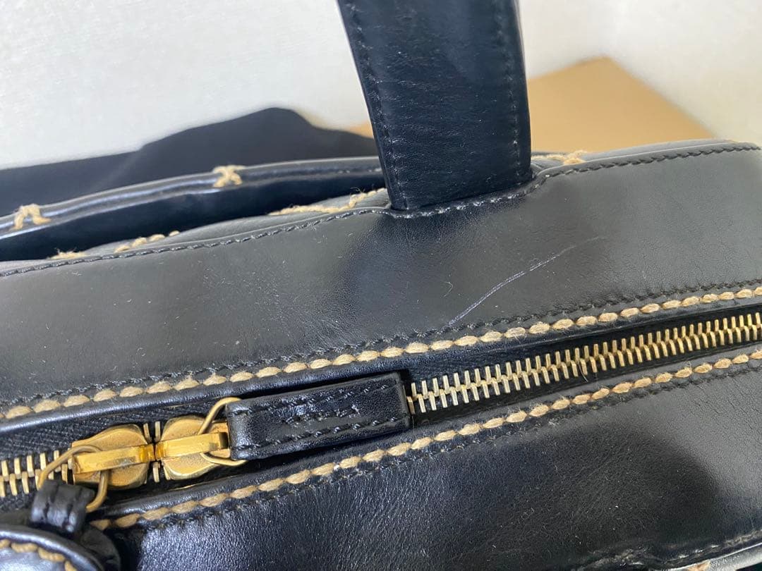 CHANEL Wild Stitch Black Quilted Leather Handbag W32.5cm #QYACQD