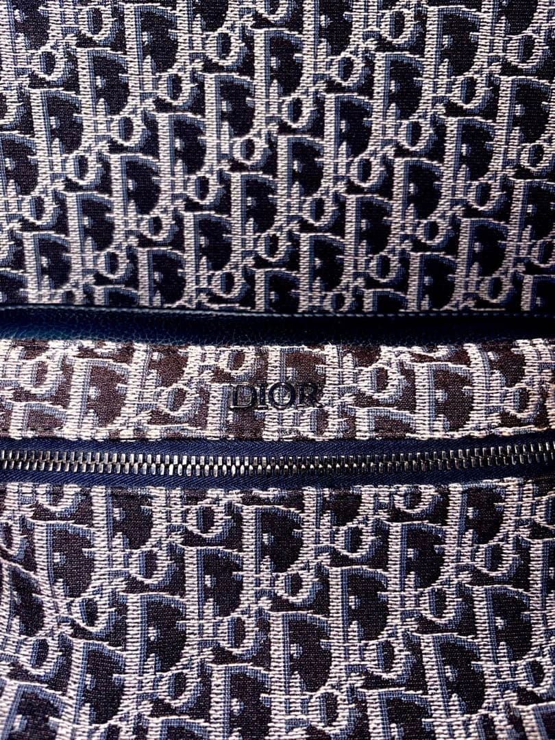 DIOR Oblique Canvas Backpack Navy Blue #QY8D6J