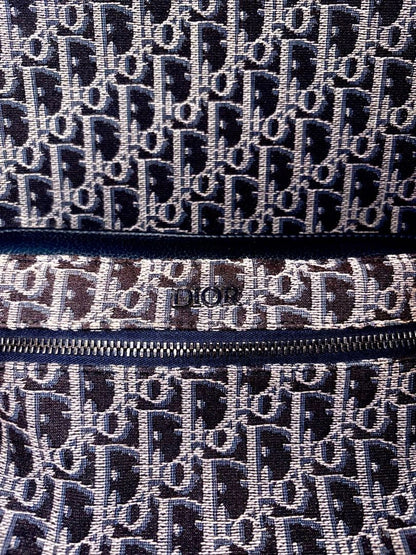 DIOR Oblique Canvas Backpack Navy Blue #QY8D6J