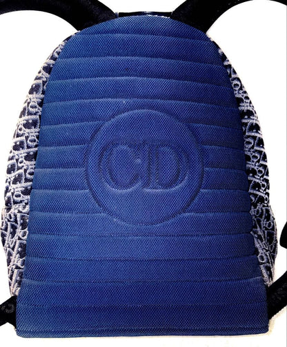 DIOR Oblique Canvas Backpack Navy Blue #QY8D6J