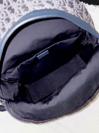 DIOR Oblique Canvas Backpack Navy Blue #QY8D6J