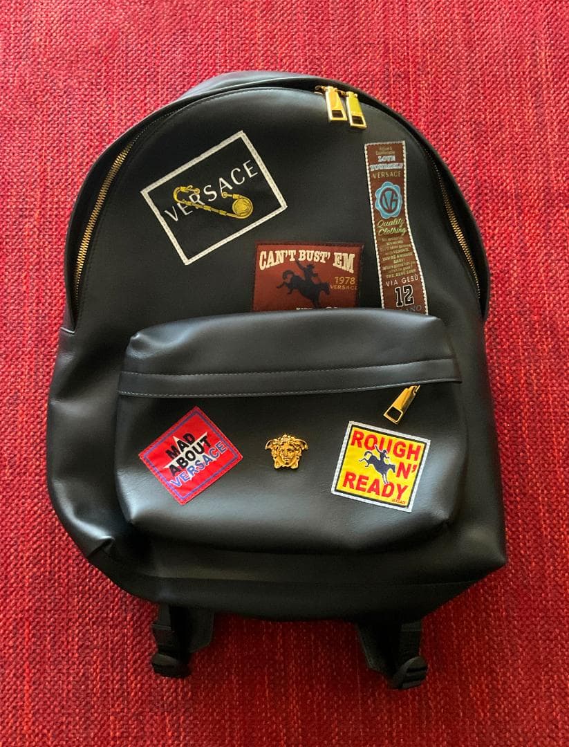 VERSACE Medusa Leather Backpack Patchwork Unisex #QYC848