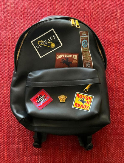 VERSACE Medusa Leather Backpack Patchwork Unisex #QYC848