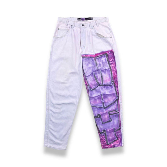 Levi's Silver Tab Baggy Denim Bleached Jeans, Made in USA #QY7C6Y