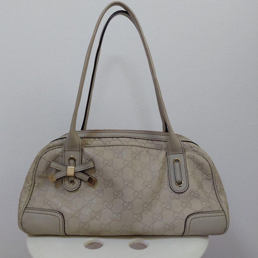Gucci Shima leather handbag, ivory color. #QYK7NX