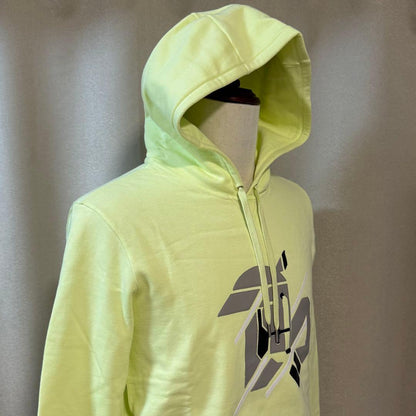 HERMES Men's Cotton Hoodie with Leather Patches, Yellow #PC4QED