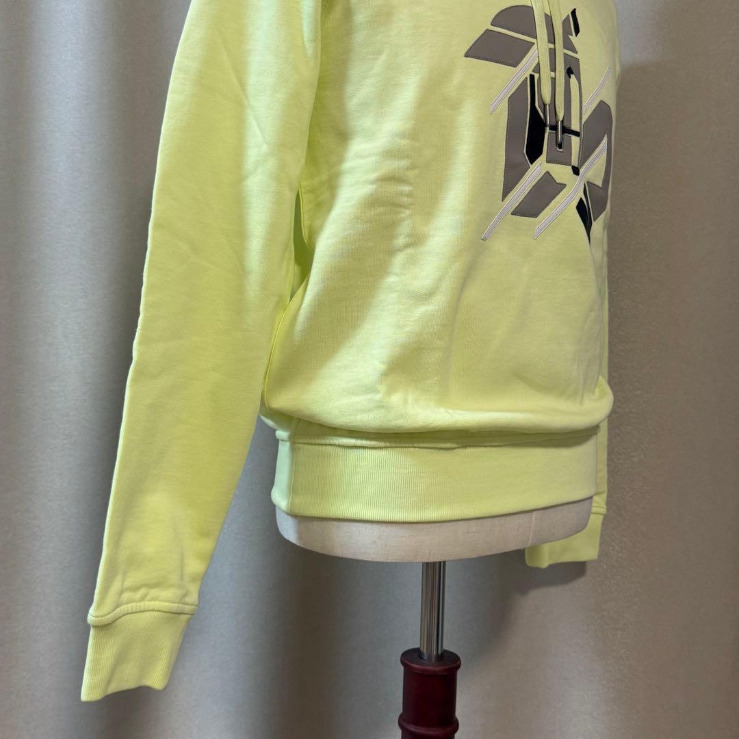 HERMES Men's Cotton Hoodie with Leather Patches, Yellow #PC4QED