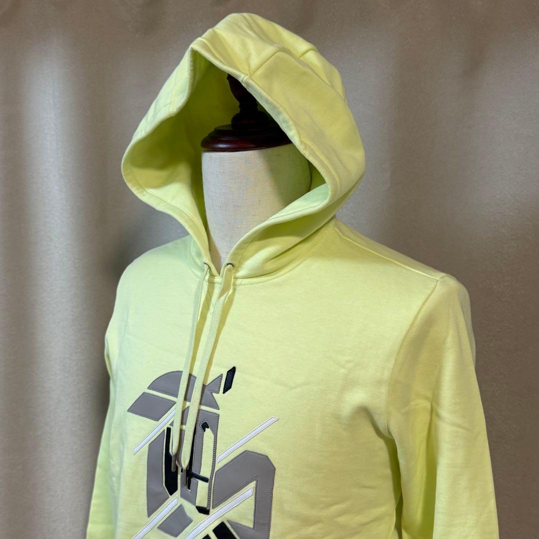 HERMES Men's Cotton Hoodie with Leather Patches, Yellow #PC4QED