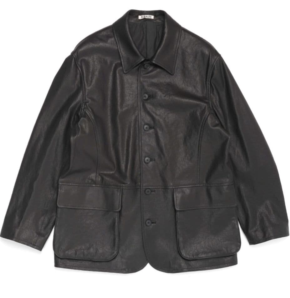 AURALEE 26SS TEXTURED LAMB LEATHER BLOUSON #QY905U