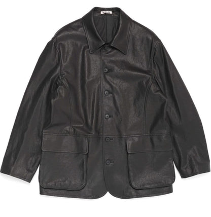 AURALEE 26SS TEXTURED LAMB LEATHER BLOUSON #QY905U