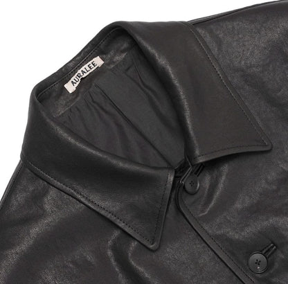 AURALEE 26SS TEXTURED LAMB LEATHER BLOUSON #QY905U