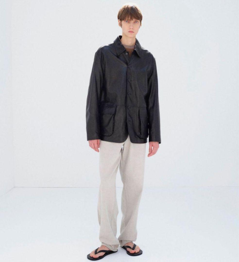 AURALEE 26SS TEXTURED LAMB LEATHER BLOUSON #QY905U