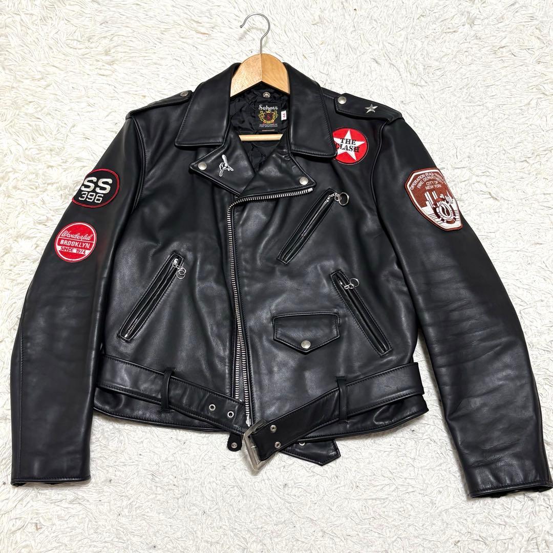 Schott 613 US One Star Rider's Double Leather Jacket, Size 44 #QYKTAU
