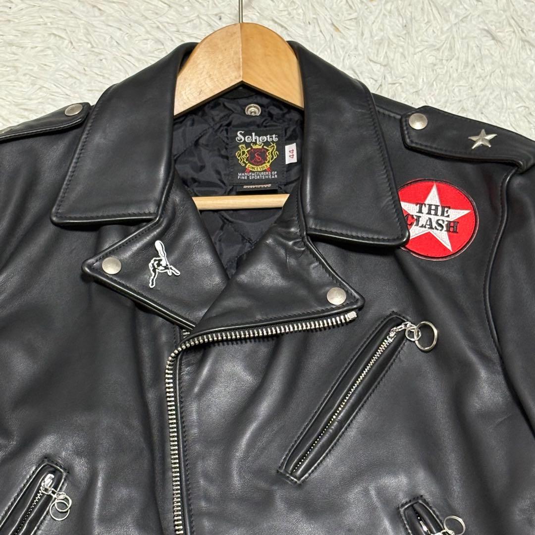 Schott 613 US One Star Rider's Double Leather Jacket, Size 44 #QYKTAU