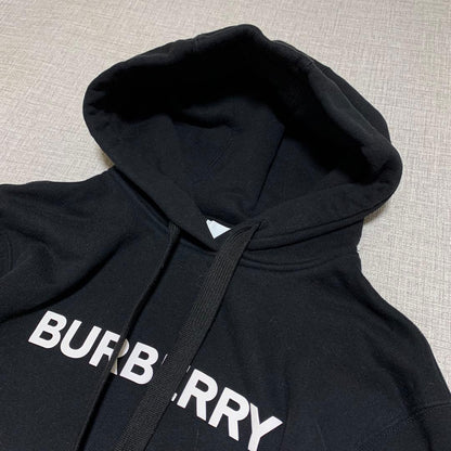 Burberry logo hoodie in black cotton. #QYGY8Z