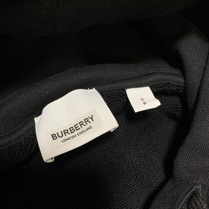 Burberry logo hoodie in black cotton. #QYGY8Z