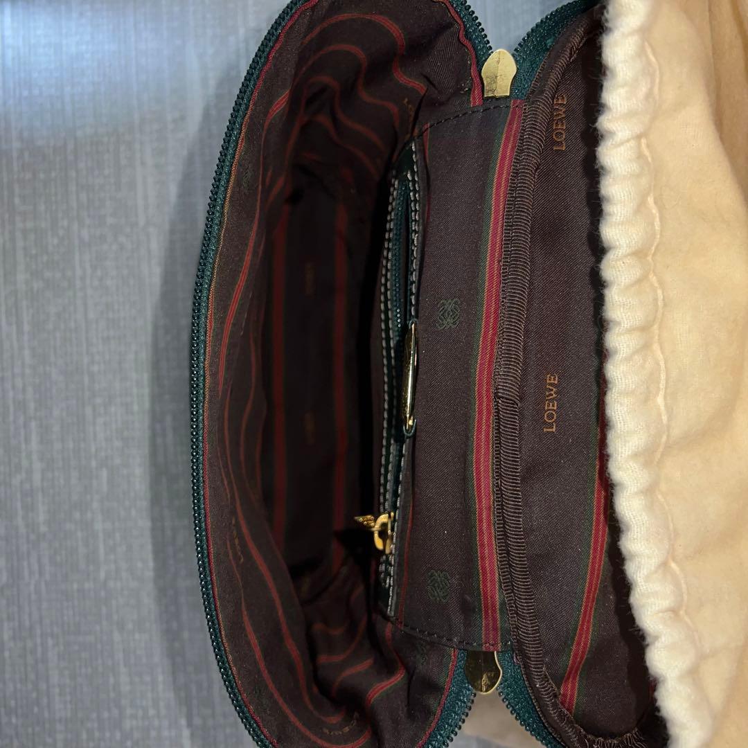LOEWE Velazquez Metal Handle Combination Leather Bag Mint #QY8F9R