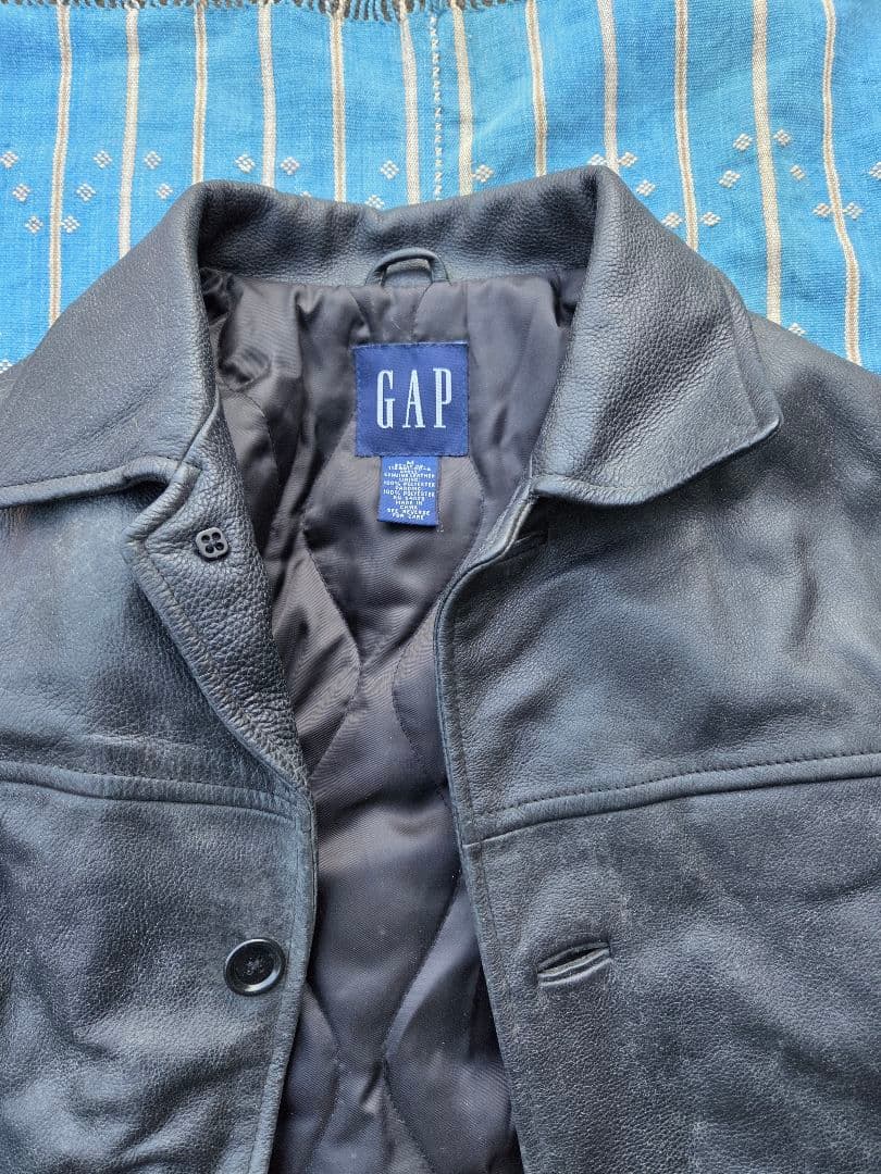 072 GAP Genuine Leather Car Coat, Size M #QY134T