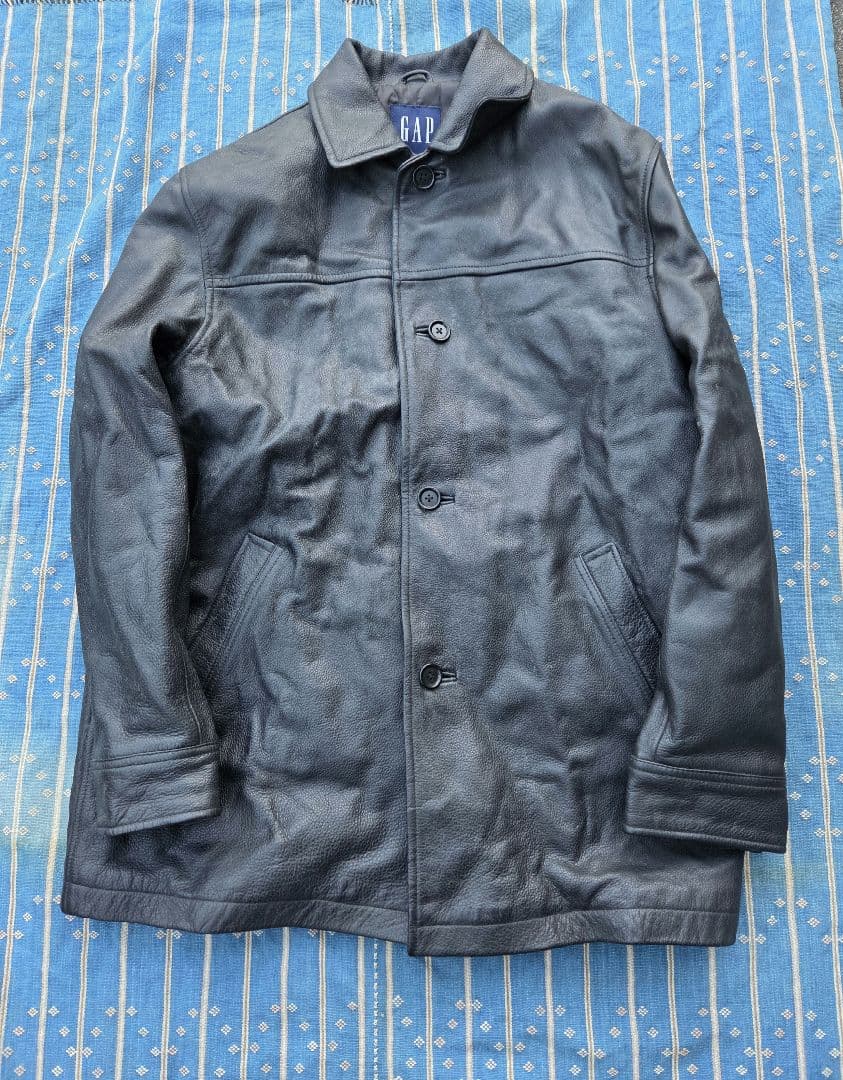 072 GAP Genuine Leather Car Coat, Size M #QY134T