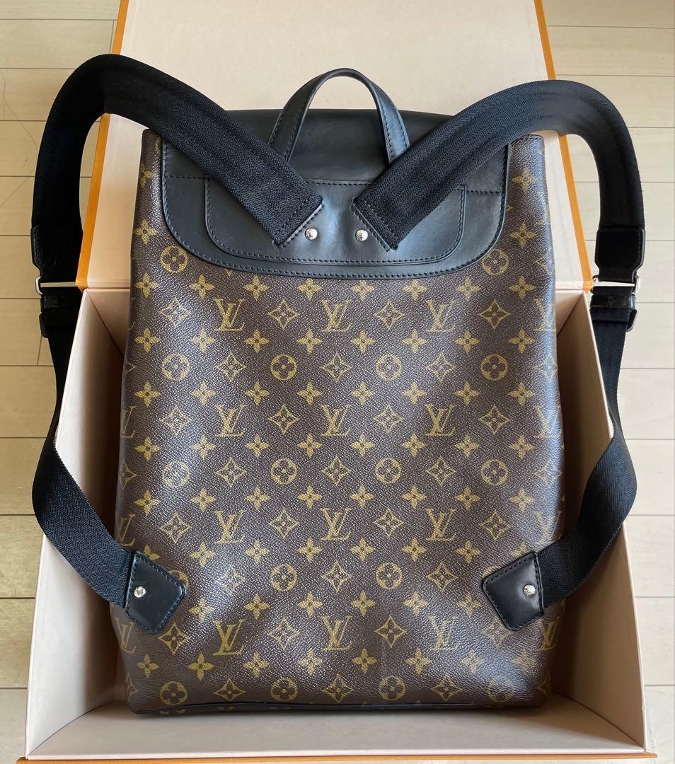 LOUIS VUITTON Parc Backpack Monogram Macassar Flap Buckle #QYKL19