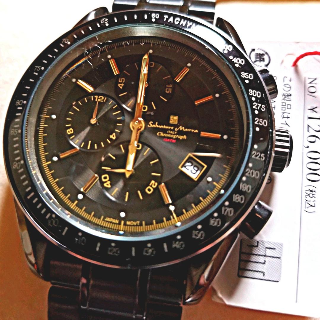 Full Black IP Coating Center Chronograph Limited Men Watch #QYBDS9