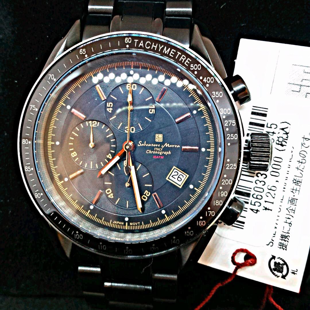 Full Black IP Coating Center Chronograph Limited Men Watch #QYBDS9